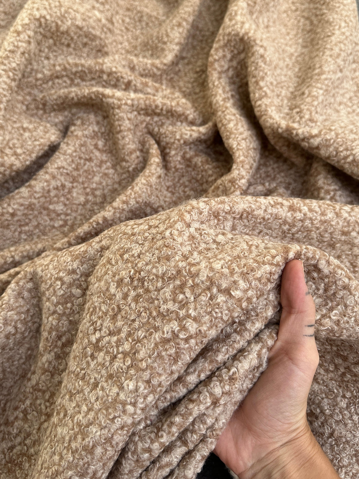Beige Brown Premium Faux Wool