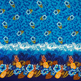 Pineapple Hibiscus Ocean Tropical Leaves Rayon Fabric - Tropical Leaves Print, 36" X 45" (1 Yard)