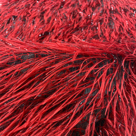 Faux Fur Metallic Tinsel Ostrich Feather Fabric