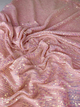 Stretch Striped Sequin Mesh