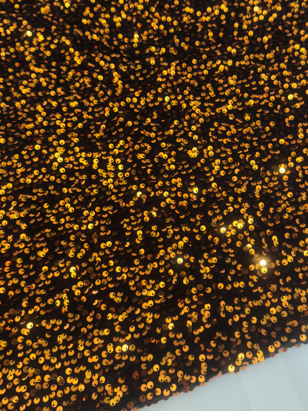 Stretch Sequin Velvet Burnt Orange