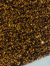 Stretch Sequin Velvet Burnt Orange
