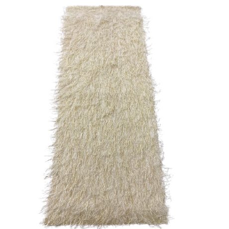 Metallic Faux Fur Tinsel Ostrich Feather Polyester Fabric - Metallic Faux Ostrich Feather, 54" Width (1 Yard)