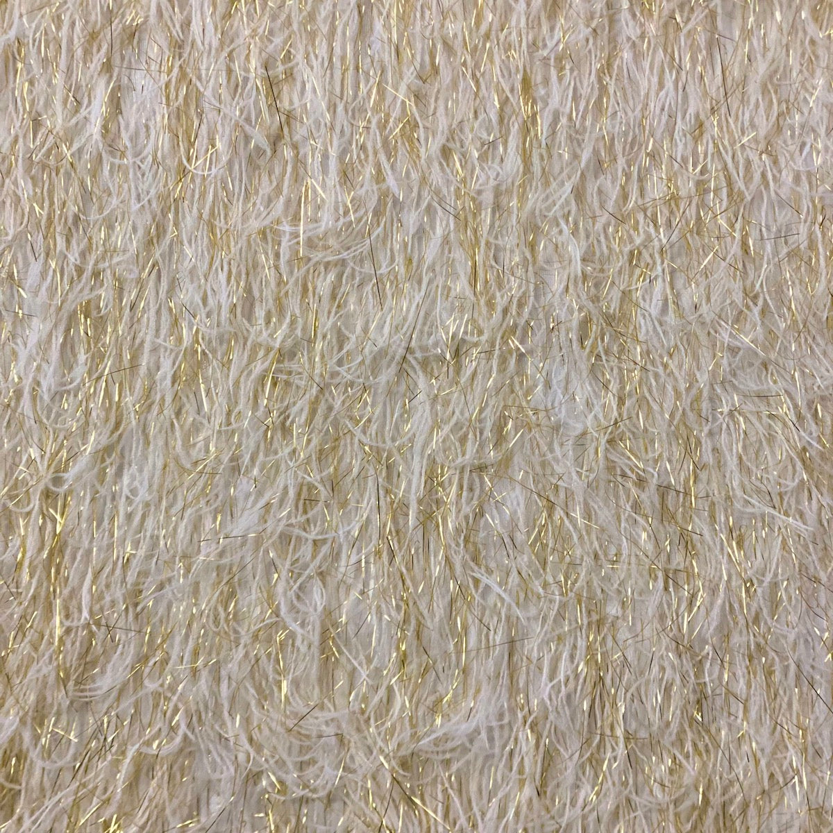Metallic Faux Fur Tinsel Ostrich Feather Polyester Fabric - Metallic Faux Ostrich Feather, 54" Width (1 Yard)