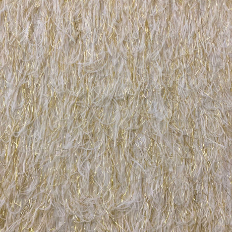 Metallic Faux Fur Tinsel Ostrich Feather Polyester Fabric - Metallic Faux Ostrich Feather, 54" Width (1 Yard)