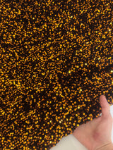 Stretch Sequin Velvet Burnt Orange