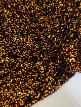 Stretch Sequin Velvet Burnt Orange