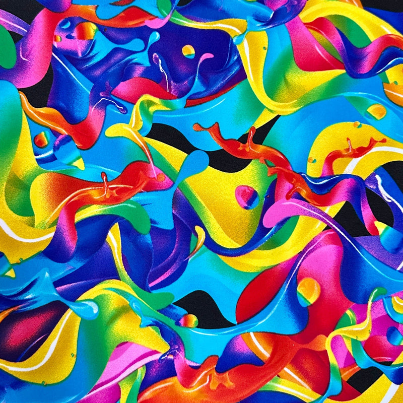 Printed Nylon Spandex Multicolor Abstract
