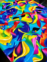 Printed Nylon Spandex Multicolor Abstract