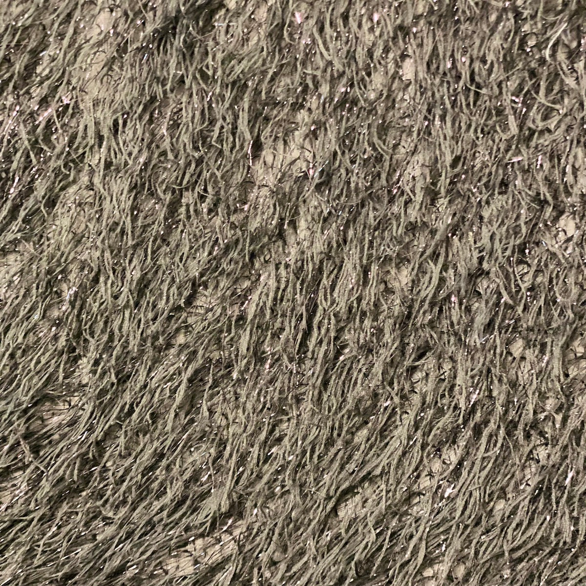 Metallic Faux Fur Tinsel Ostrich Feather Polyester Fabric - Metallic Faux Ostrich Feather, 54" Width (1 Yard)