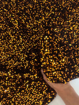Stretch Sequin Velvet Burnt Orange