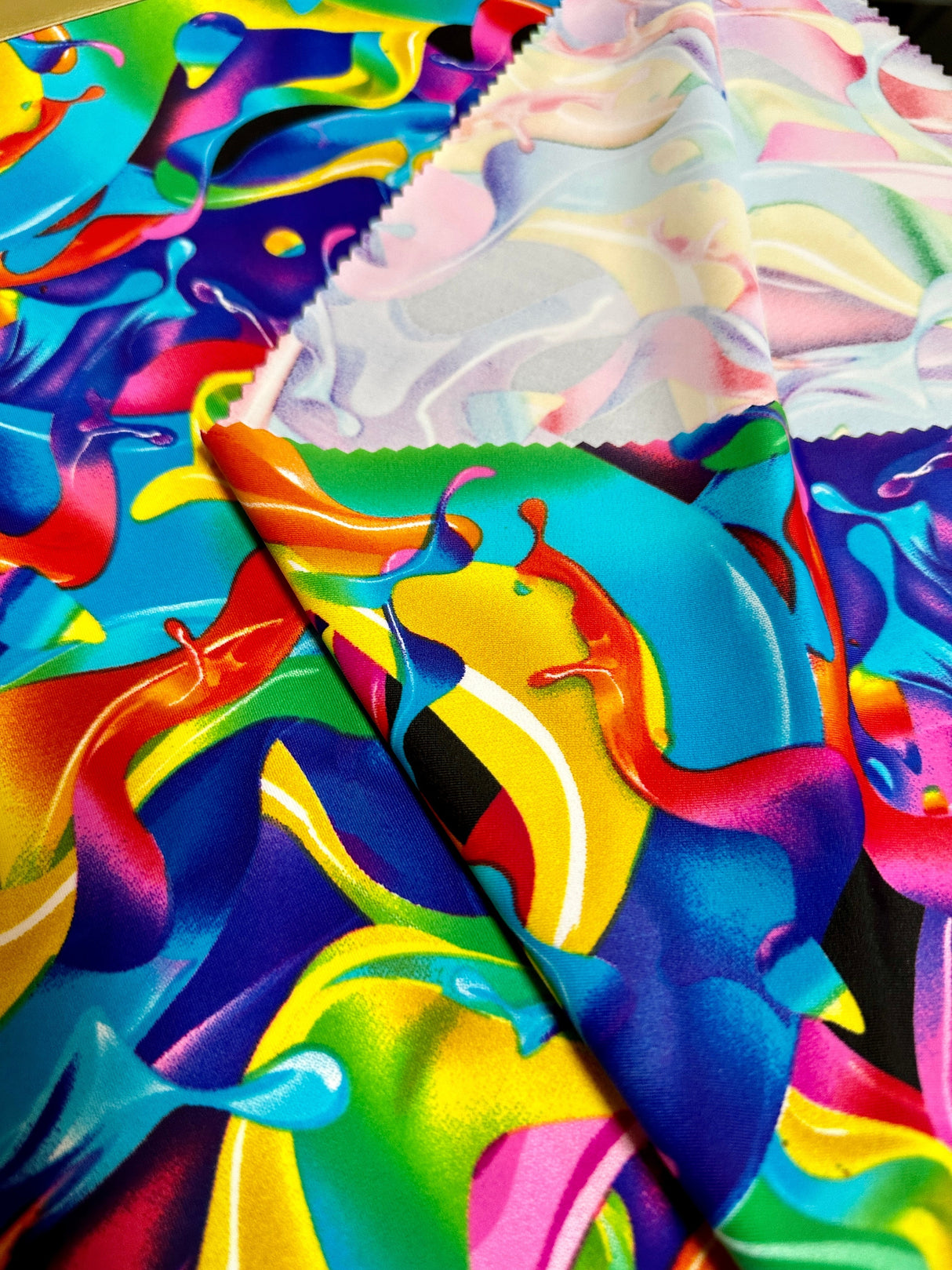Printed Nylon Spandex Multicolor Abstract