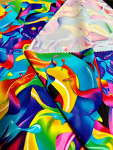 Printed Nylon Spandex Multicolor Abstract