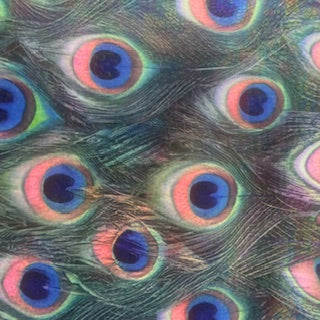Polyester Spandex Digital Peacock Foil Print Fabric
