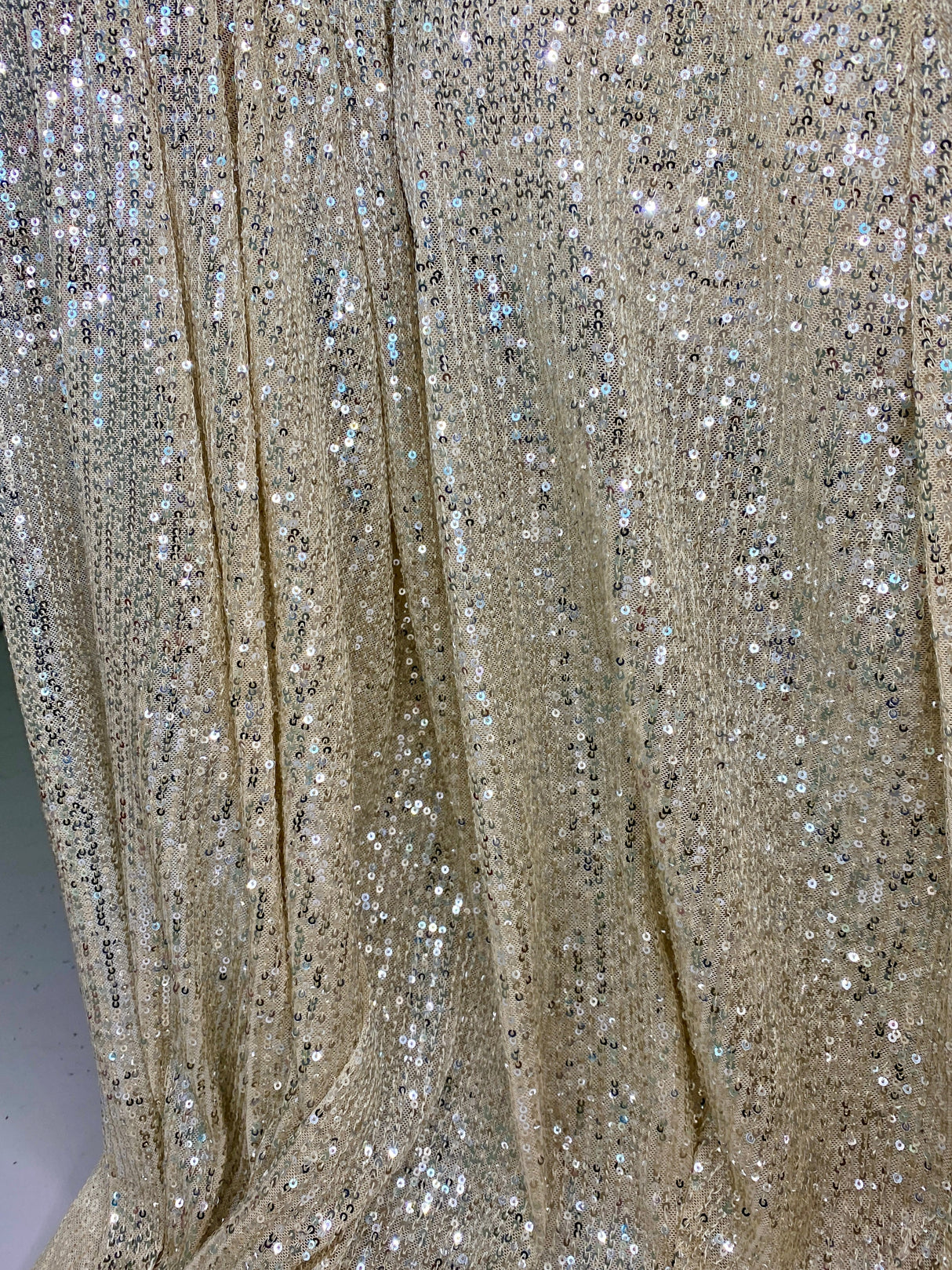 Stretch Sequin Mesh Champagne