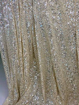 Stretch Sequin Mesh Champagne