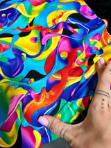 Printed Nylon Spandex Multicolor Abstract