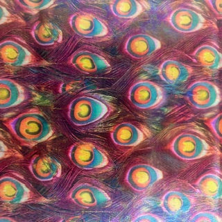 Polyester Spandex Digital Peacock Foil Print Fabric