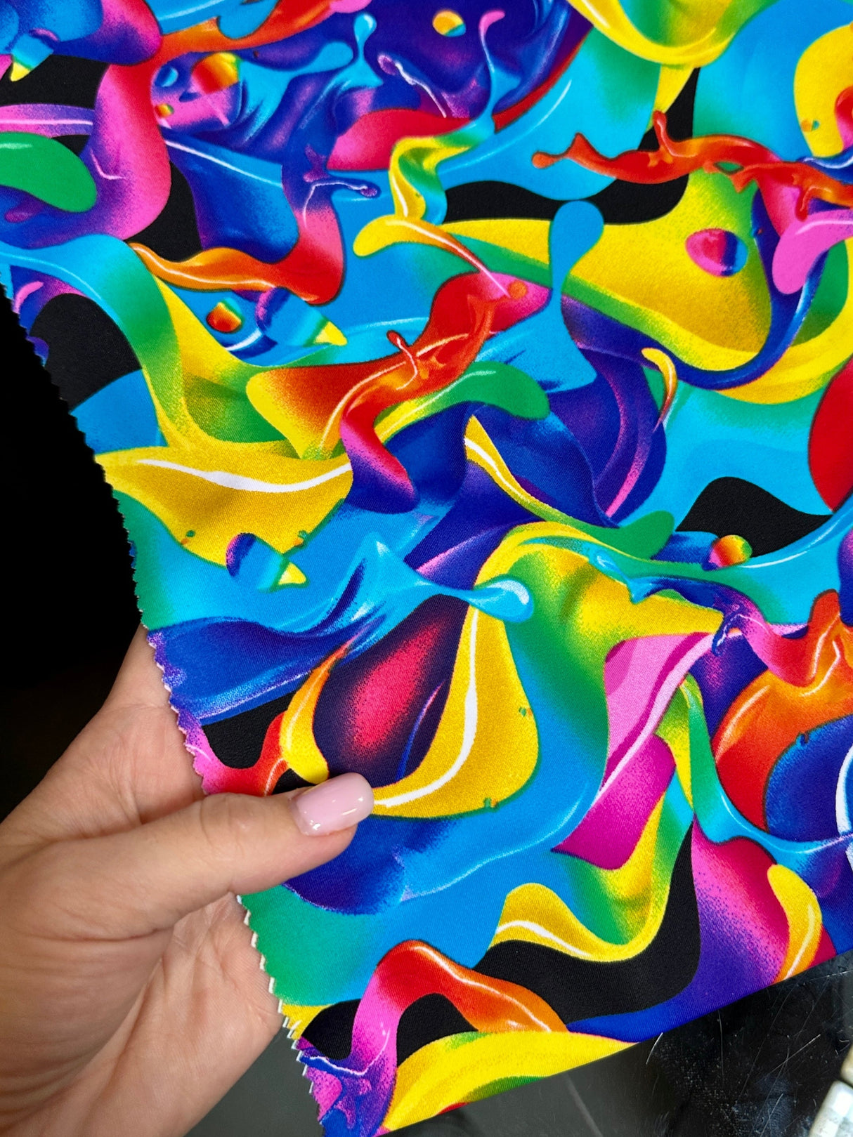 Printed Nylon Spandex Multicolor Abstract