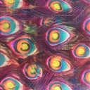 Polyester Spandex Digital Peacock Foil Print Fabric