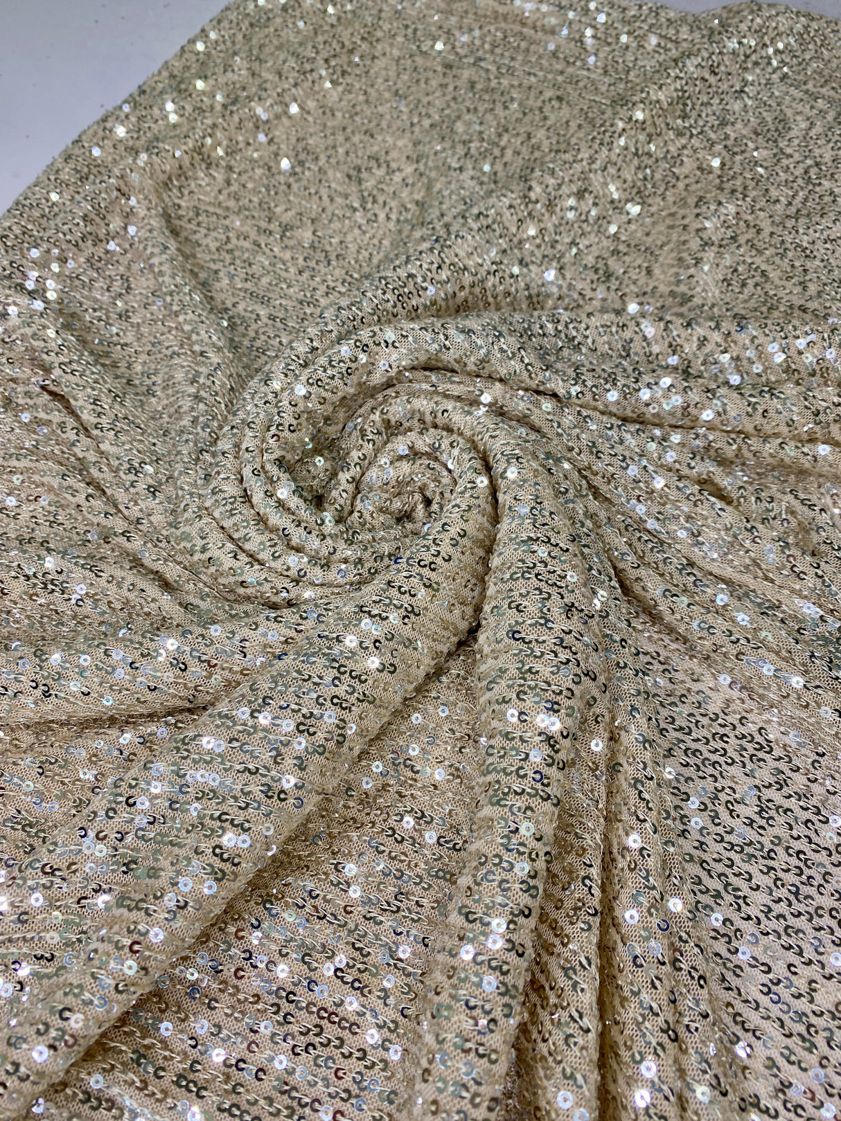 Stretch Sequin Mesh Champagne