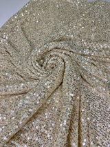 Stretch Sequin Mesh Champagne