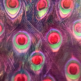 Polyester Spandex Digital Peacock Foil Print Fabric