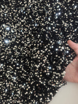 Sequin Velvet Silver Black