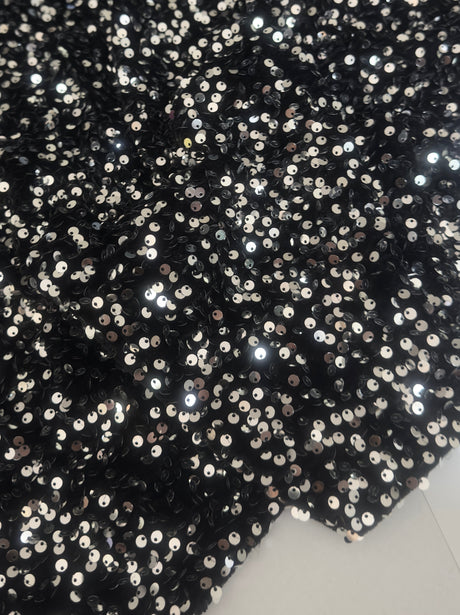 Sequin Velvet Silver Black