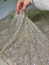 Stretch Striped Sequin Mesh