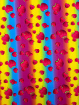 Strawberry Rainbow Polyester Spandex Fabric - Printed, 58/60" Width (1 Yard)