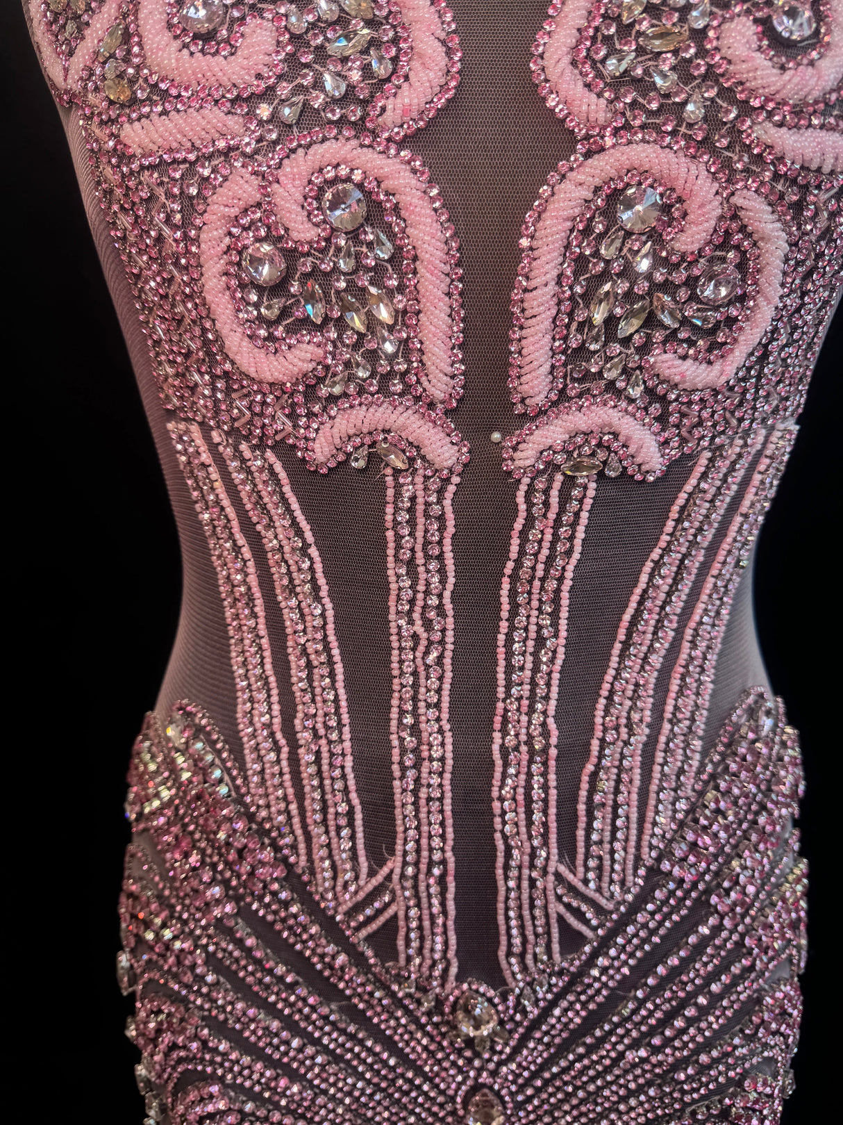 Rhinestone Bodice Applique in Baby Pink