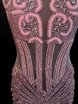 Rhinestone Bodice Applique in Baby Pink