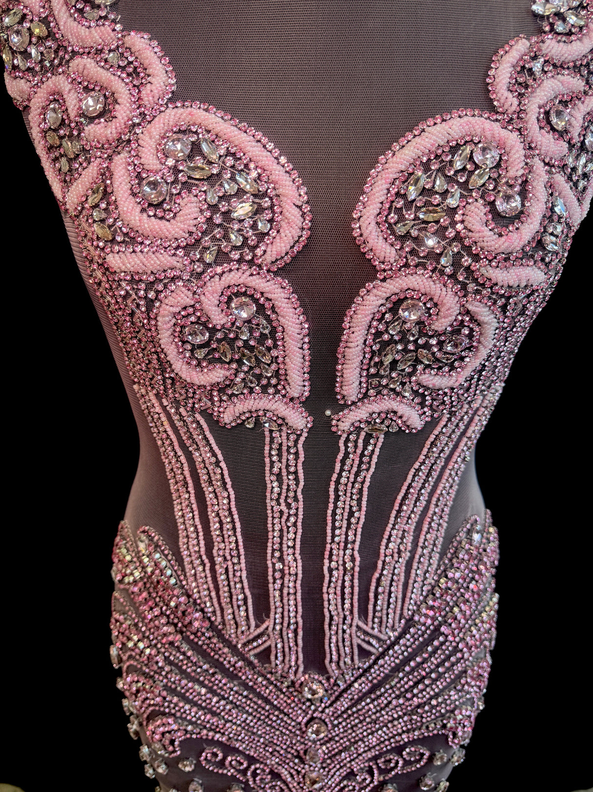 Rhinestone Bodice Applique in Baby Pink
