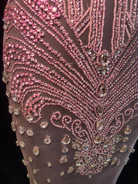 Rhinestone Bodice Applique in Baby Pink
