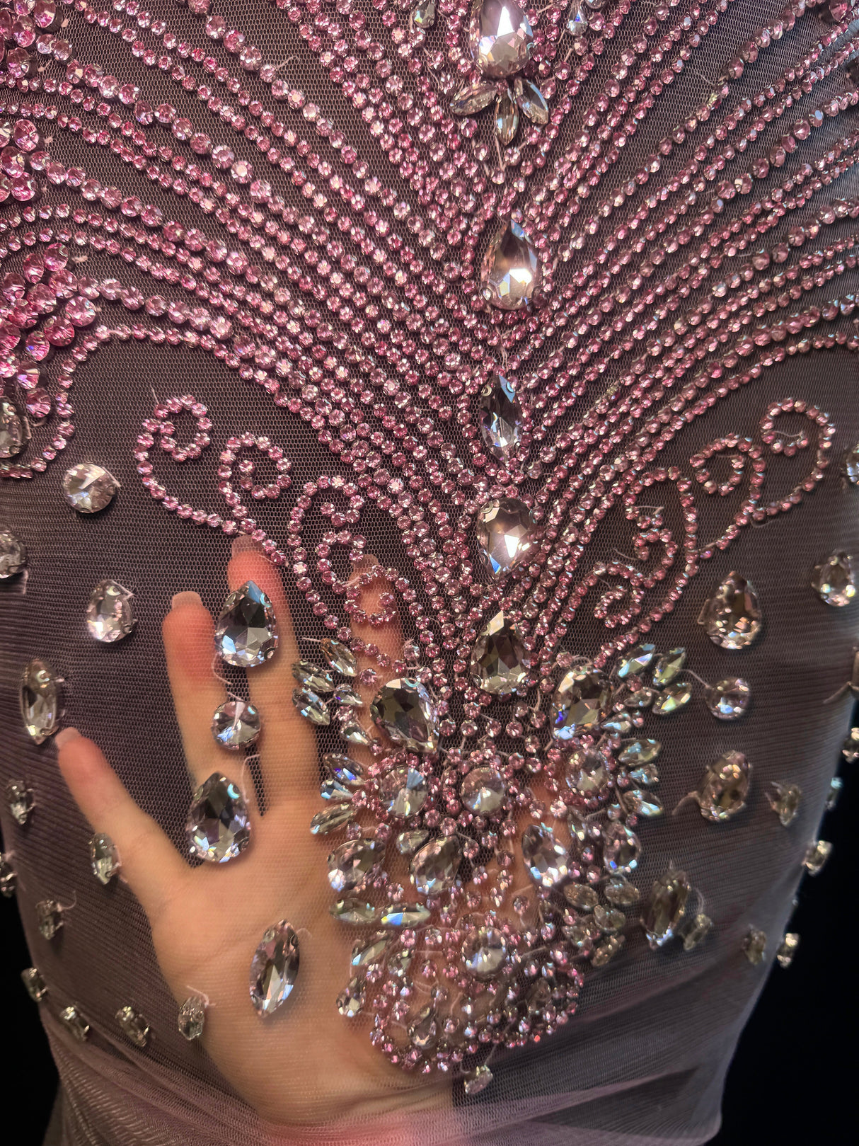 Rhinestone Bodice Applique in Baby Pink