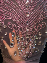 Rhinestone Bodice Applique in Baby Pink