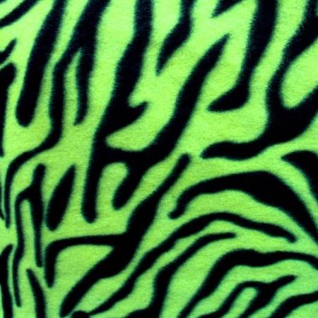 Neon Green Zebra Fleece Fabric,