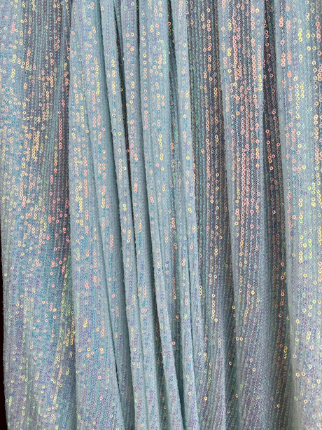 Stretch Striped Sequin Mesh