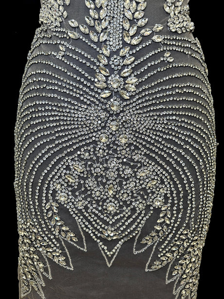Silver Rhinestone Bodice Applique