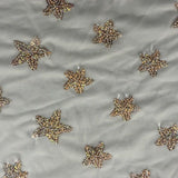 Power Mesh Starfish Sequin Fabric Ivory Gold 56"