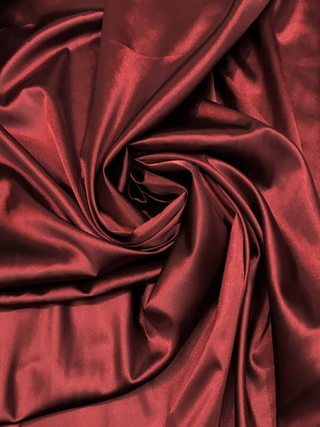 Burgundy Polyester Spandex Stretch Charmeuse Fabric - Burgundy, 59" Width (1 Yard)