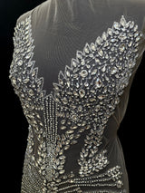 Silver Rhinestone Bodice Applique