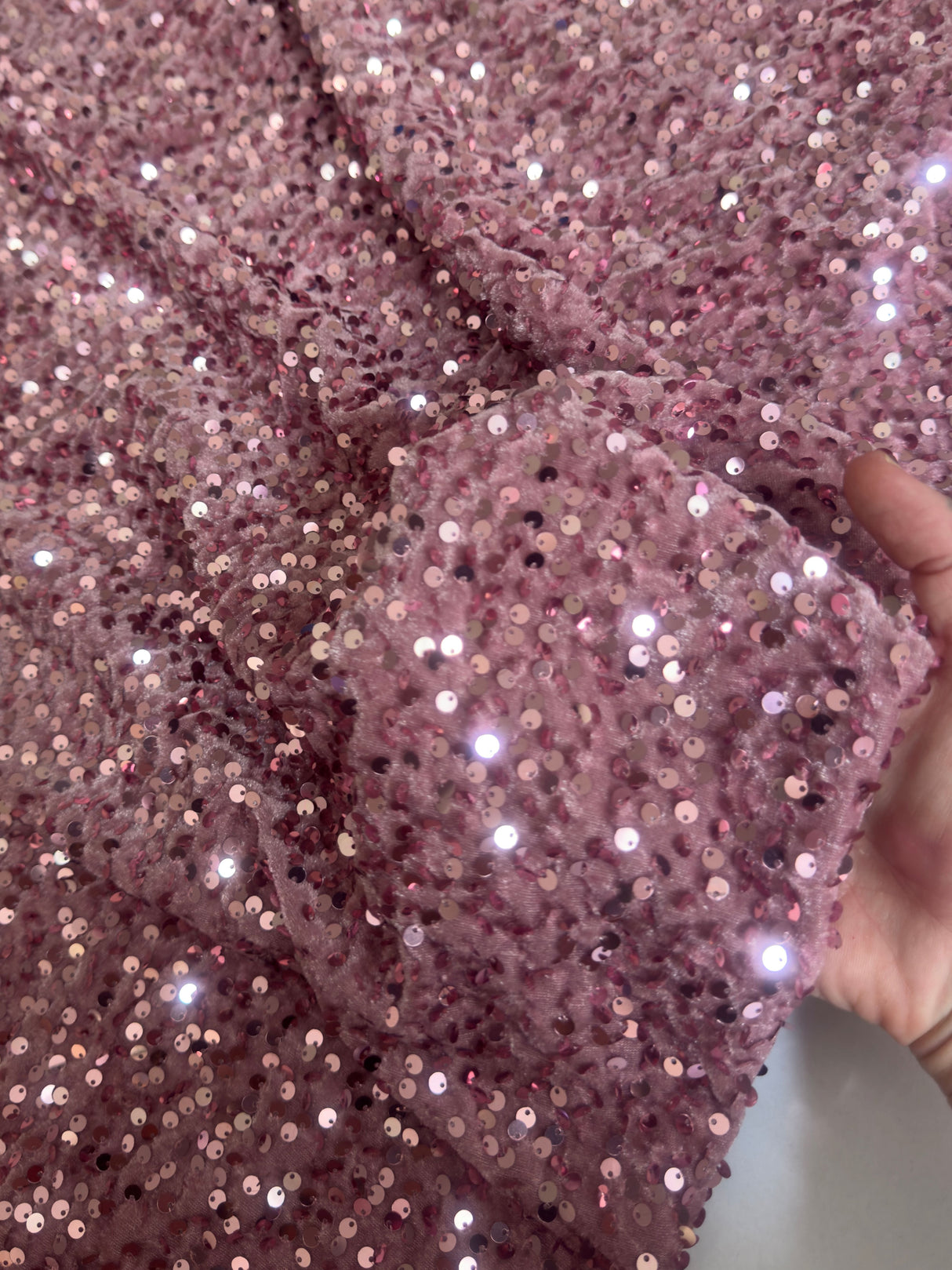 Sequin Velvet Mauve
