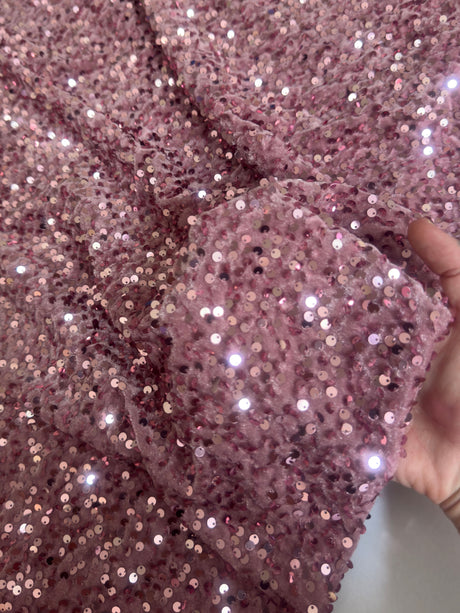 Sequin Velvet Mauve