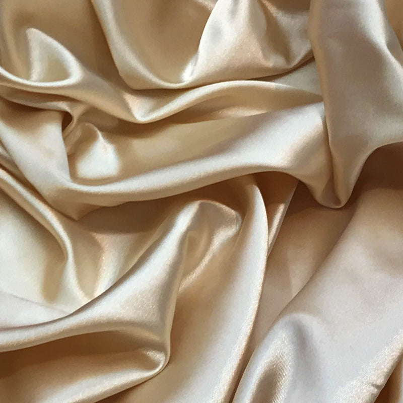 Champagne Stretch Charmeuse Fabric - Champagne, 59" Width (1 Yard)