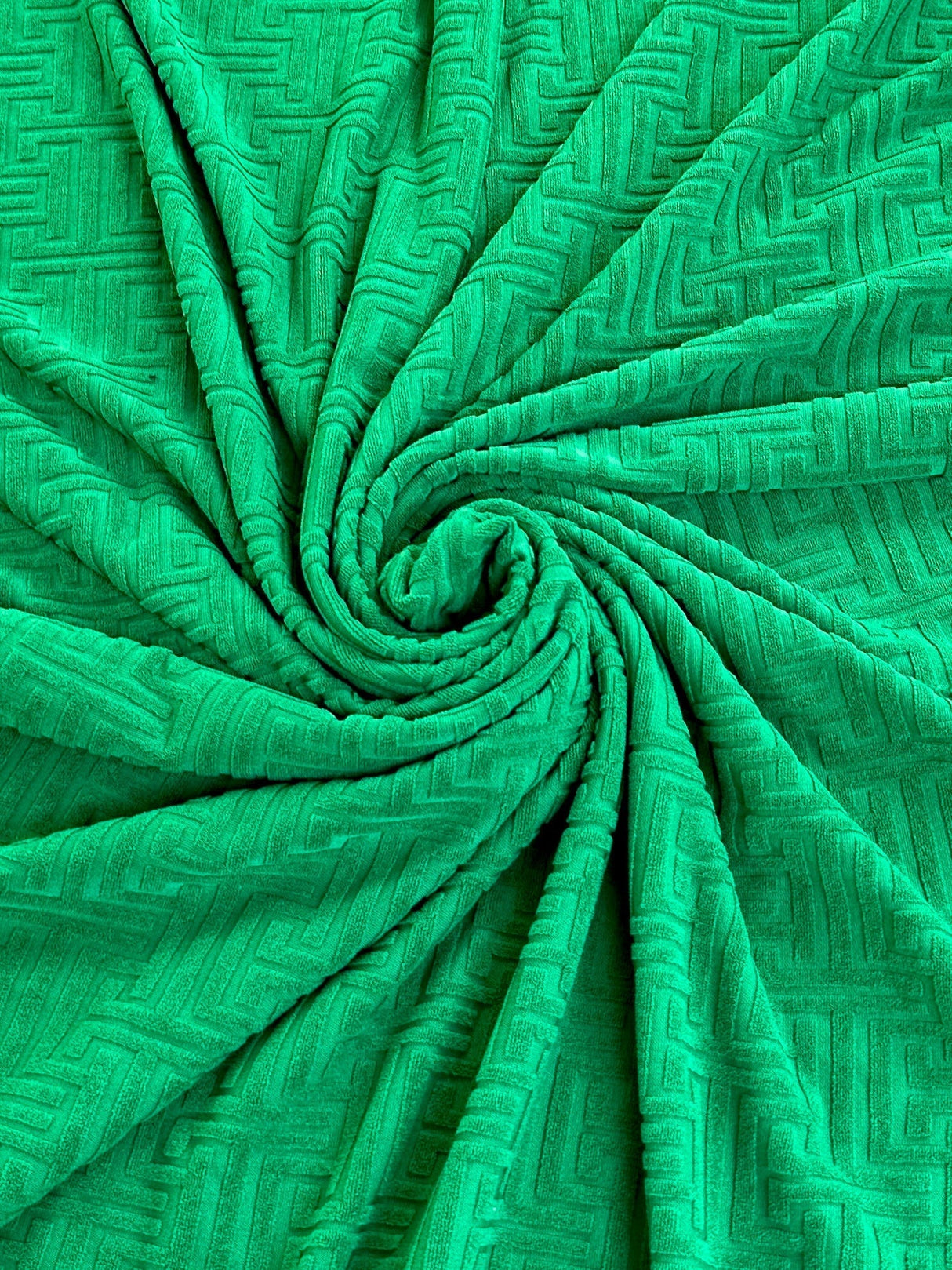 Shiny Textured Jersey Knit Kelly Green