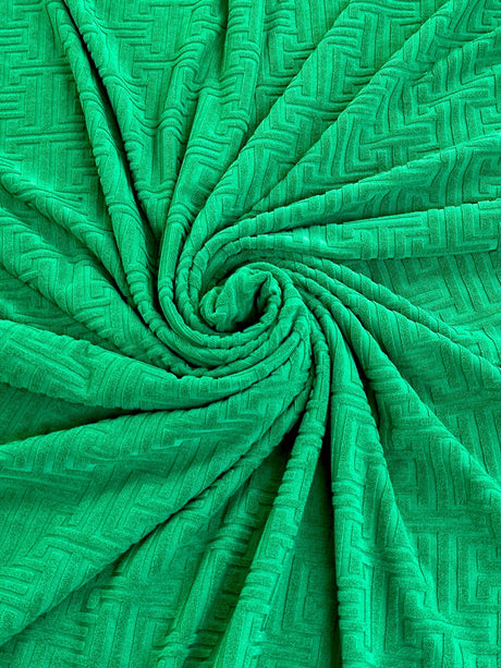 Shiny Textured Jersey Knit Kelly Green