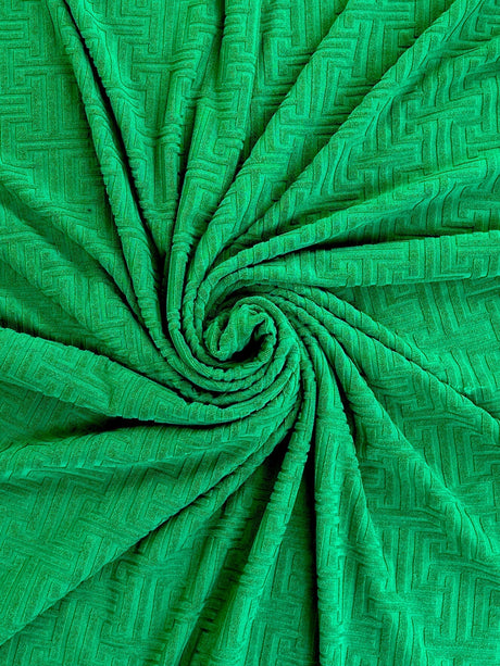 Shiny Textured Jersey Knit Kelly Green