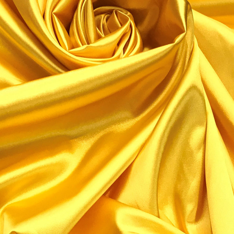 Yellow Stretch Charmeuse Fabric - Yellow, 59" Width (1 Yard)